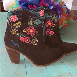 Desigual Multicolor Suede Boots - Nearly new!